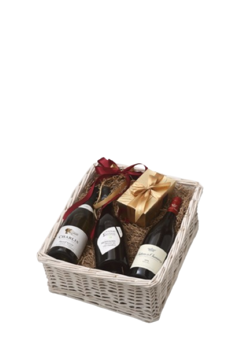 GIFT TRIPLE WHITE BASKET - BOURGOGNE