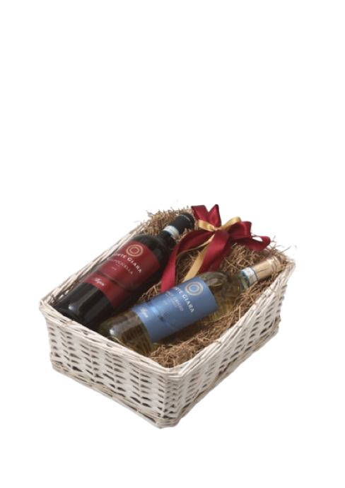 GIFT DOUBLE WHITE BASKET - CORTE GIARA 