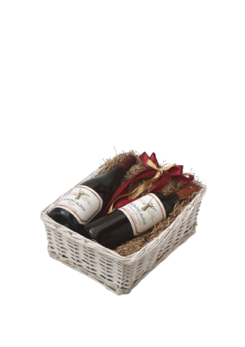 GIFT DOUBLE WHITE BASKET - MONTES ALPHA