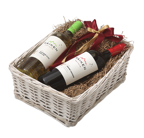 GIFT DOUBLE WHITE BASKET - KAIKEN ESTATE