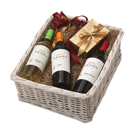 GIFT TRIPLE WHITE BASKET - KAIKEN ESTATE